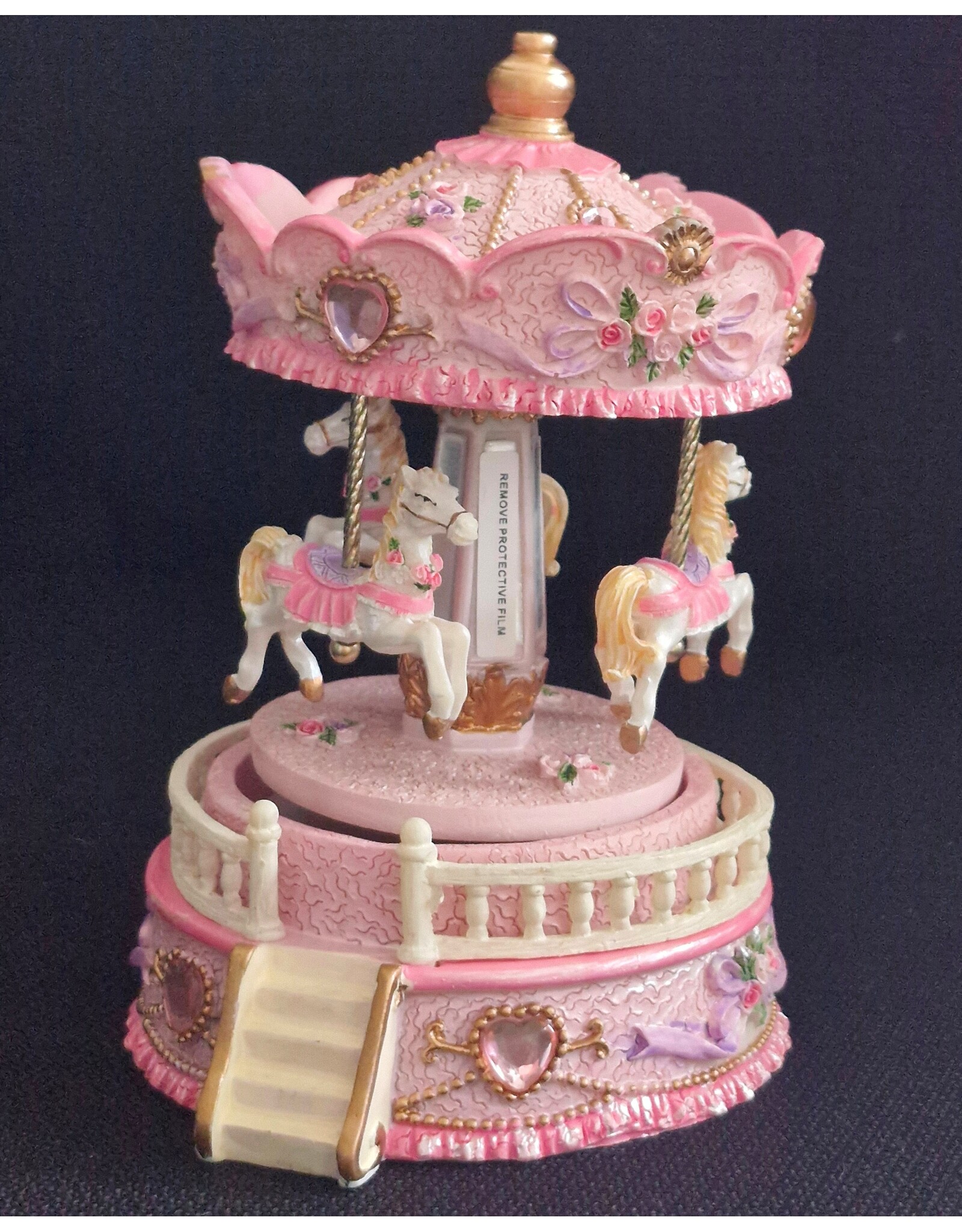 Trukado Giftware & Lifestyle - Muziekdoos Vintage Carrousel  Roze (small)