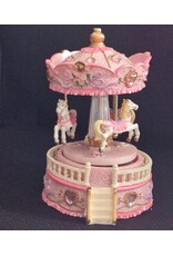 Trukado Giftware & Lifestyle - Muziekdoos Vintage Carrousel  Roze (small)