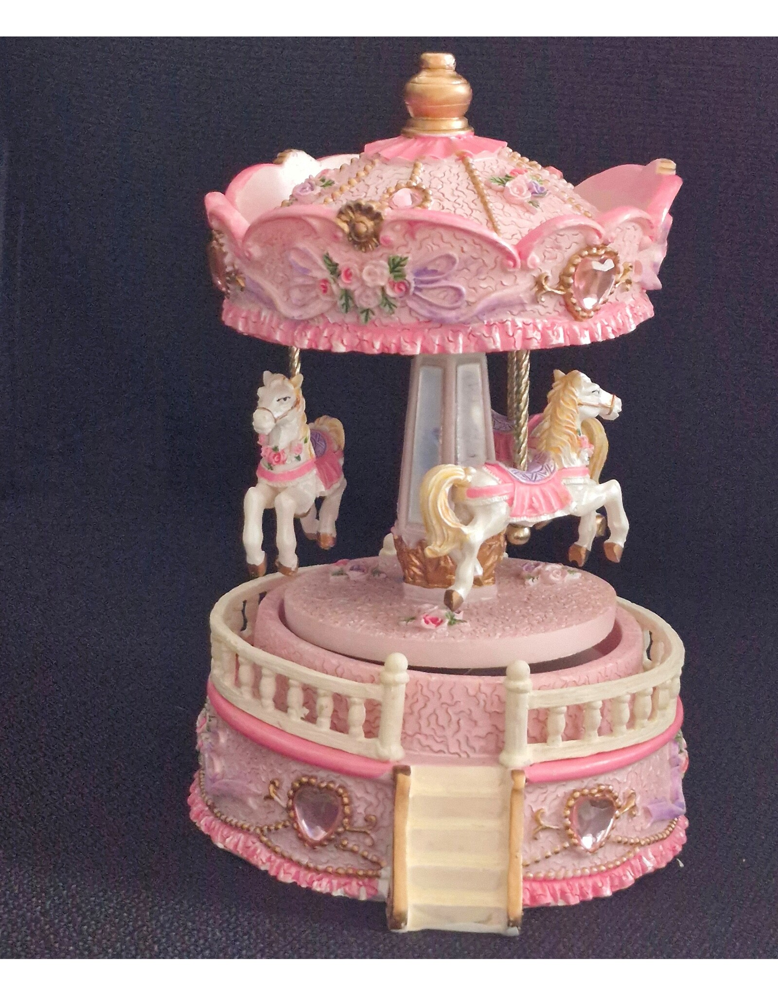 Trukado Giftware & Lifestyle - Muziekdoos Vintage Carrousel  Roze (small)