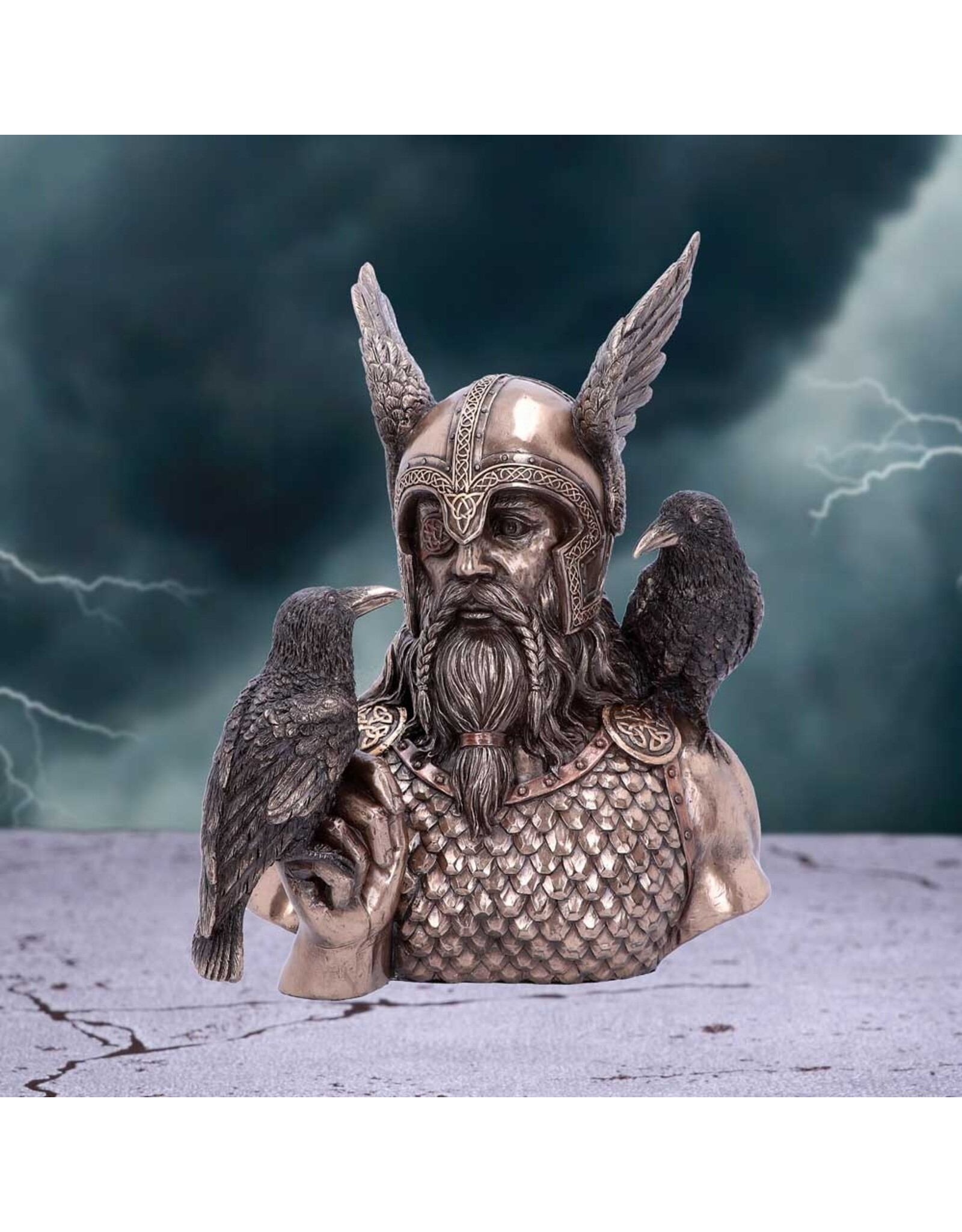 Veronese Design Giftware Figurines Collectables - Odin's Messengers - Odin bust 23cm