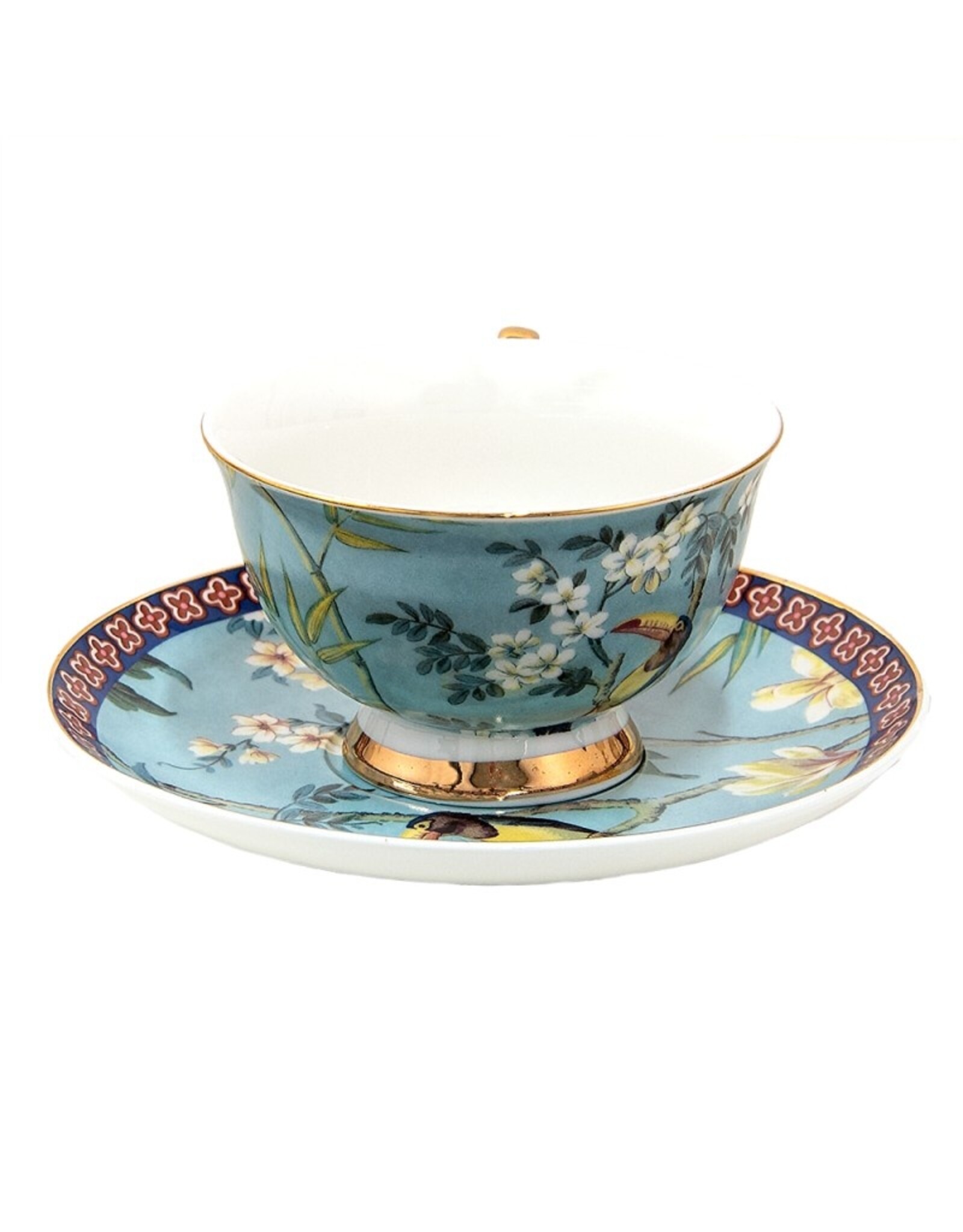 C&E Giftware & Lifestyle - Cup & Saucer with Toucan and Flowers - porcelain