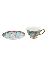 C&E Giftware & Lifestyle - Kop & Schotel met Toekan en Bloemen - porselein