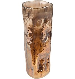Clayre & Eef Organic-Shaped Glass Vase  Smoked Glass, Brown Bronze