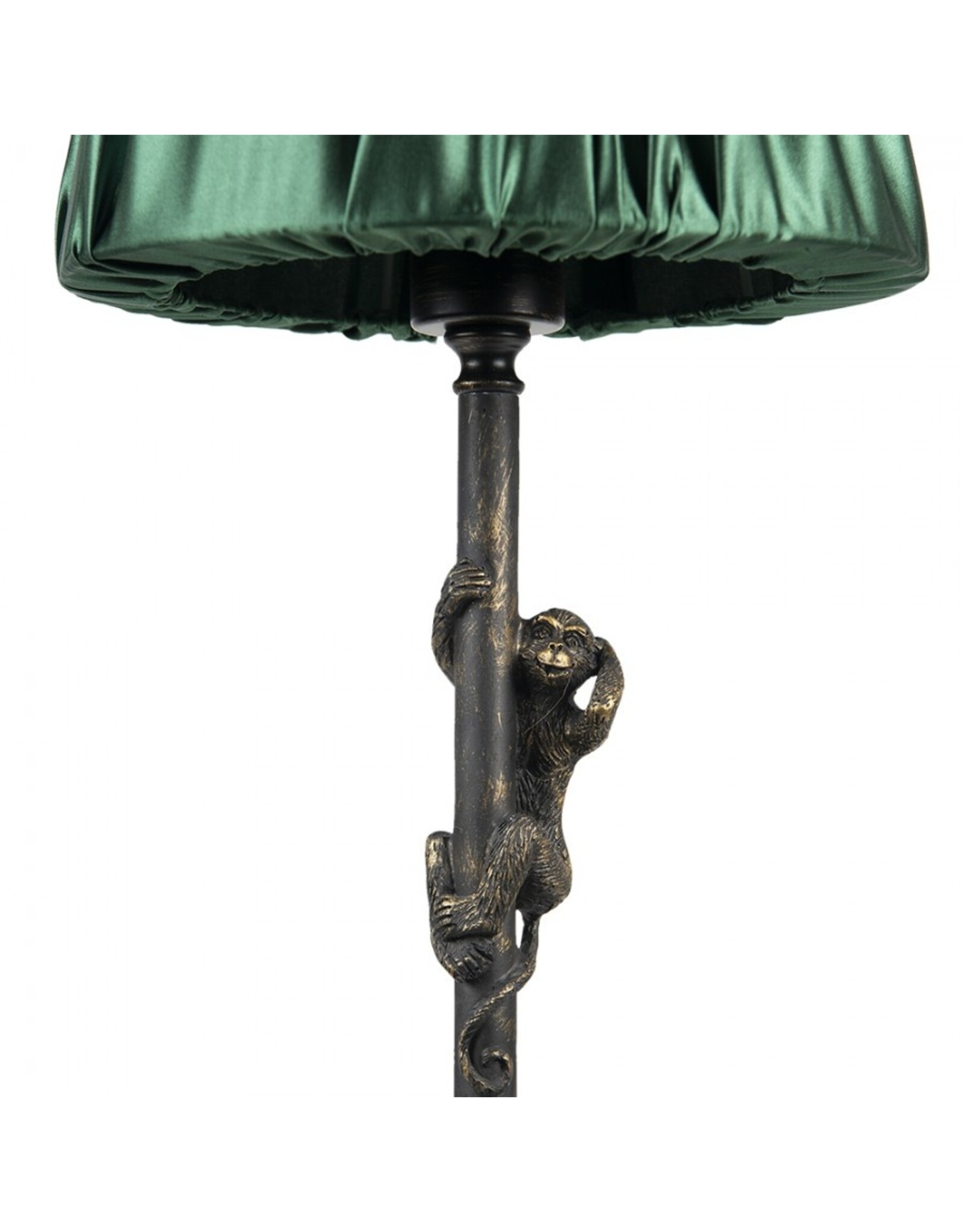 Clayre & Eef Miscellaneous - Tafellamp / Bureaulamp Aap met Groene Kap 55cm
