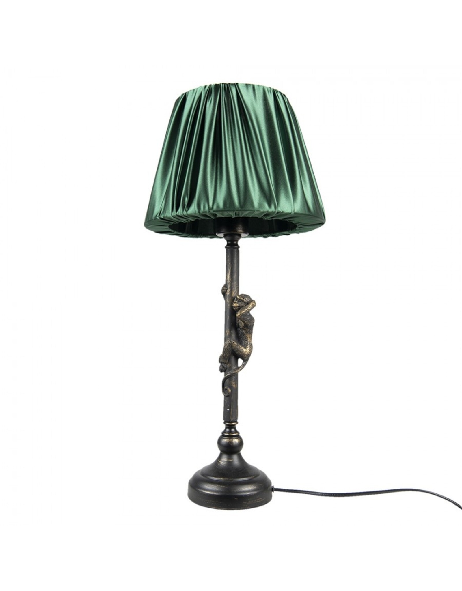 Clayre & Eef Miscellaneous - Table Lamp / Desk Lamp Monkey with Green Shade 55cm