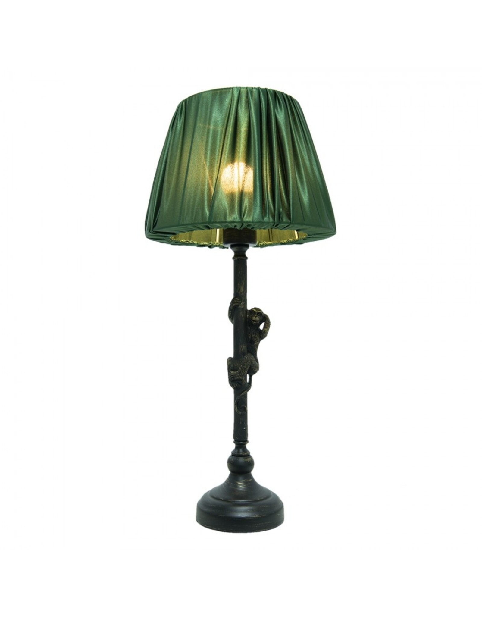 Clayre & Eef Miscellaneous - Table Lamp / Desk Lamp Monkey with Green Shade 55cm