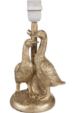 Clayre & Eef Miscellaneous - Tafellamp / Bureaulamp Gouden Ganzen met Zwarte Kap 37cm