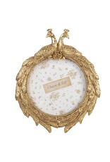 C&E Miscellaneous - Fotolijst Gouden Pauwen Rond 17 x 21cm