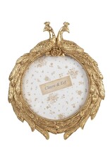 C&E Miscellaneous - Golden Peacocks Round Photo Frame 17 x 21 cm