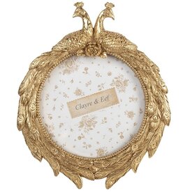 C&E Golden Peacocks Round Photo Frame 17 x 21 cm