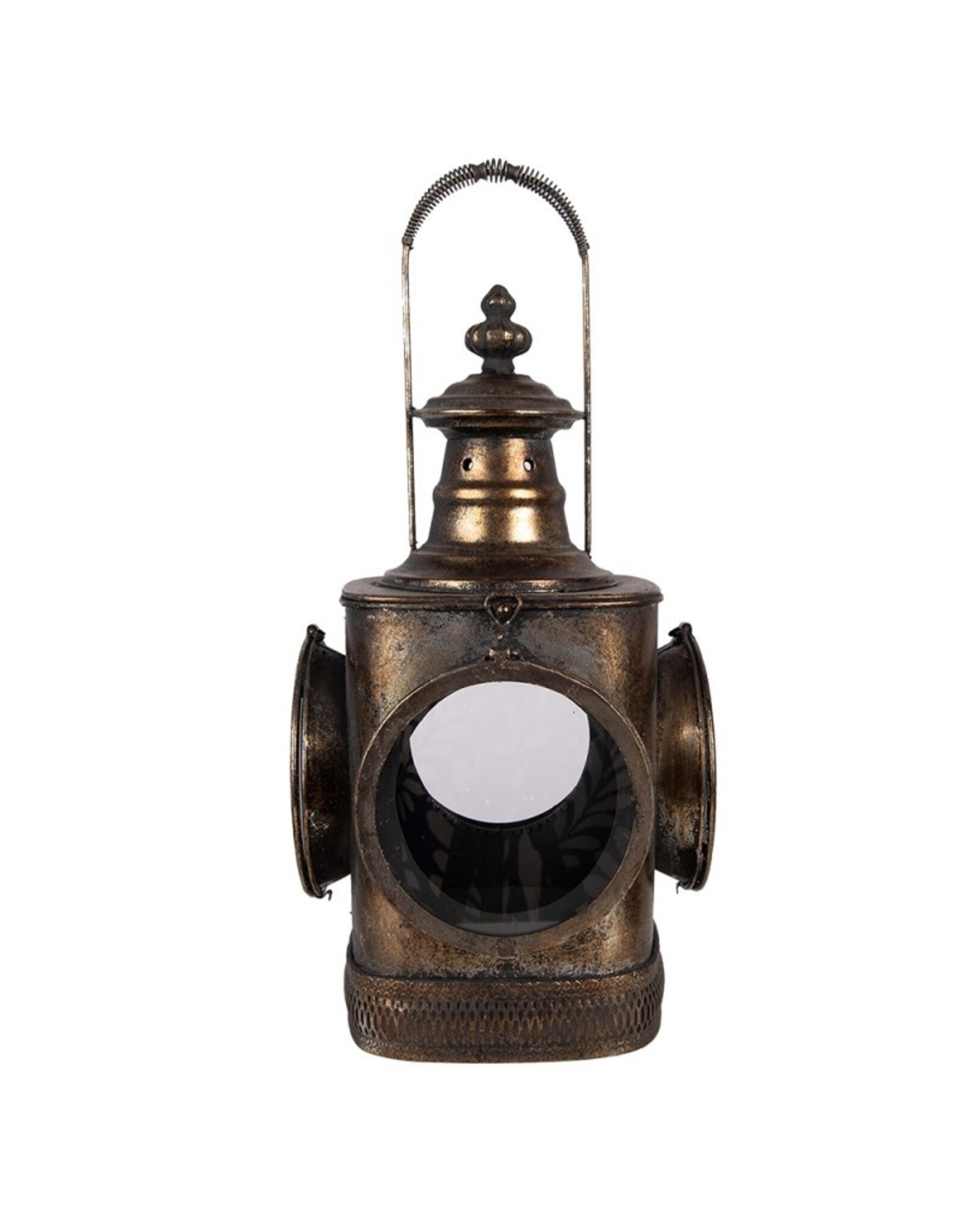 Clayre & Eef Miscellaneous - Locomotief Lantaarn Industriële stijl 48cm