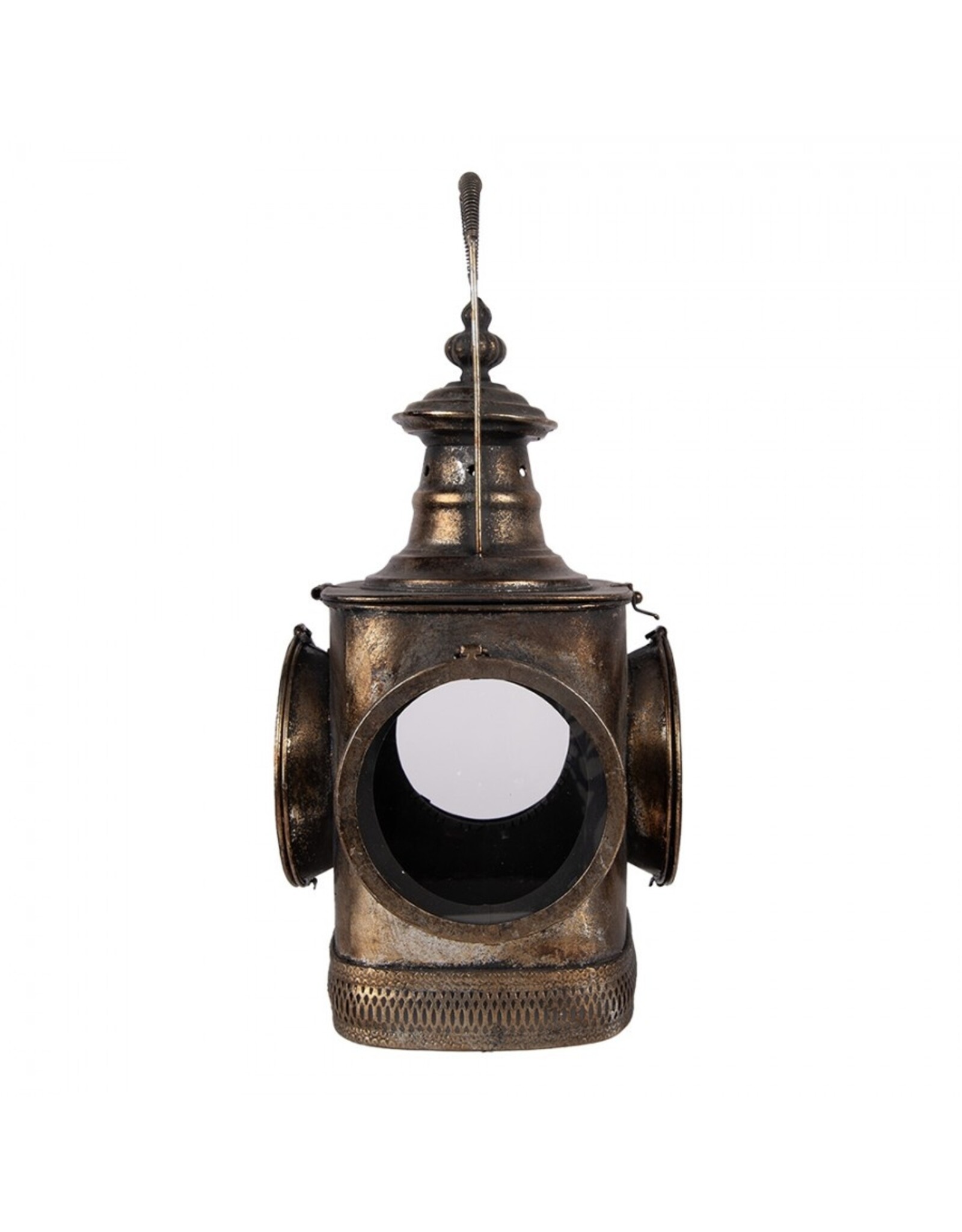 Clayre & Eef Miscellaneous - Locomotief Lantaarn Industriële stijl 48cm