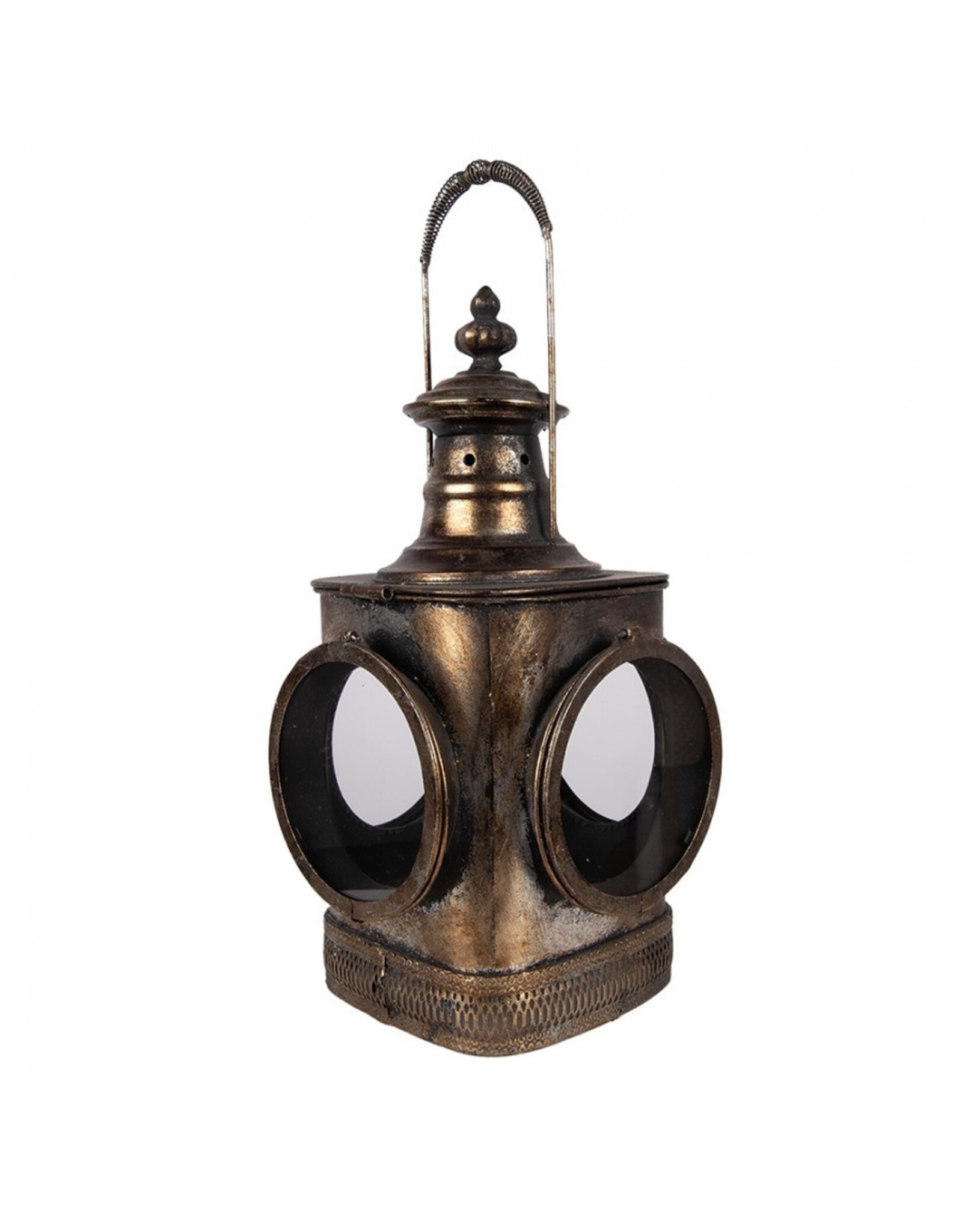 Clayre & Eef Miscellaneous - Locomotief Lantaarn Industriële stijl 48cm