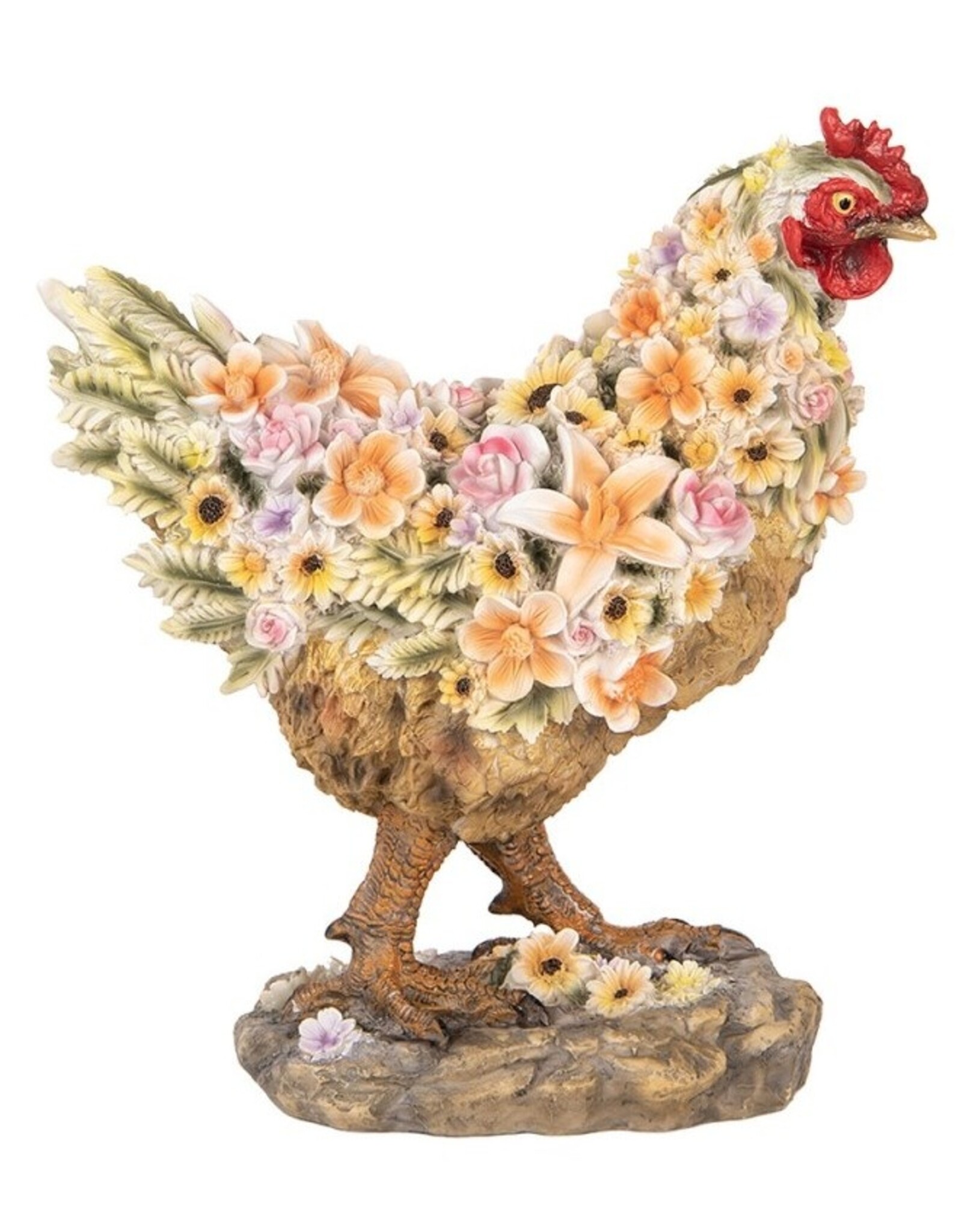 Clayre & Eef Giftware & Lifestyle - Kip met Bloemenmotief beeld