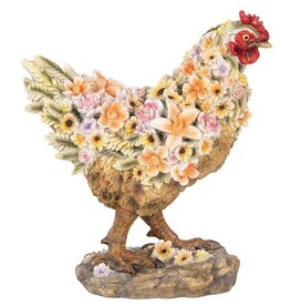 Clayre & Eef Chicken with Flower Pattern Statue