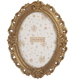 Clayre & Eef Oval Photo Frame Baroque gold colored