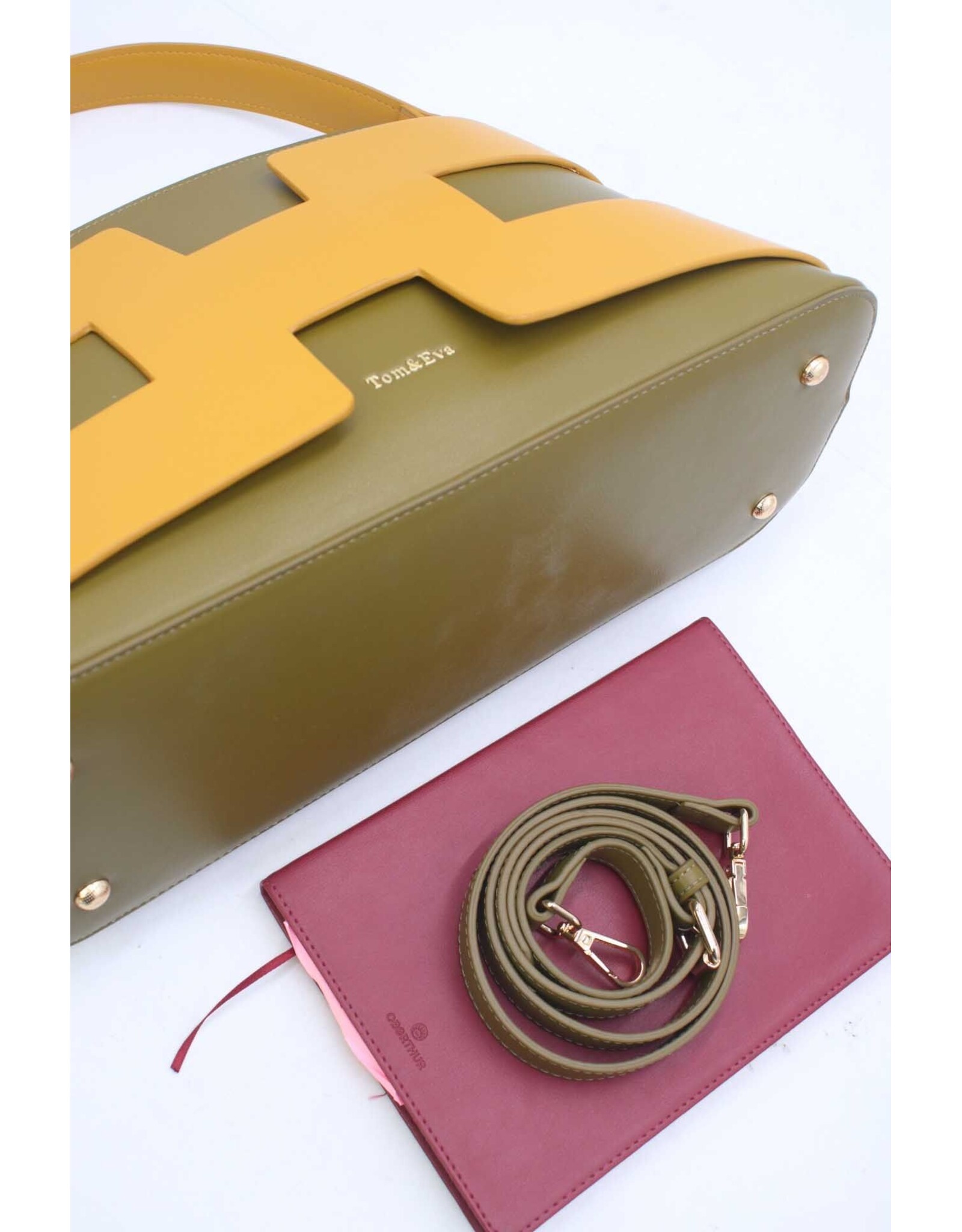 Tom & Eva Modieus - Tom & Eva Design Handtas Olijfgroen-Geel