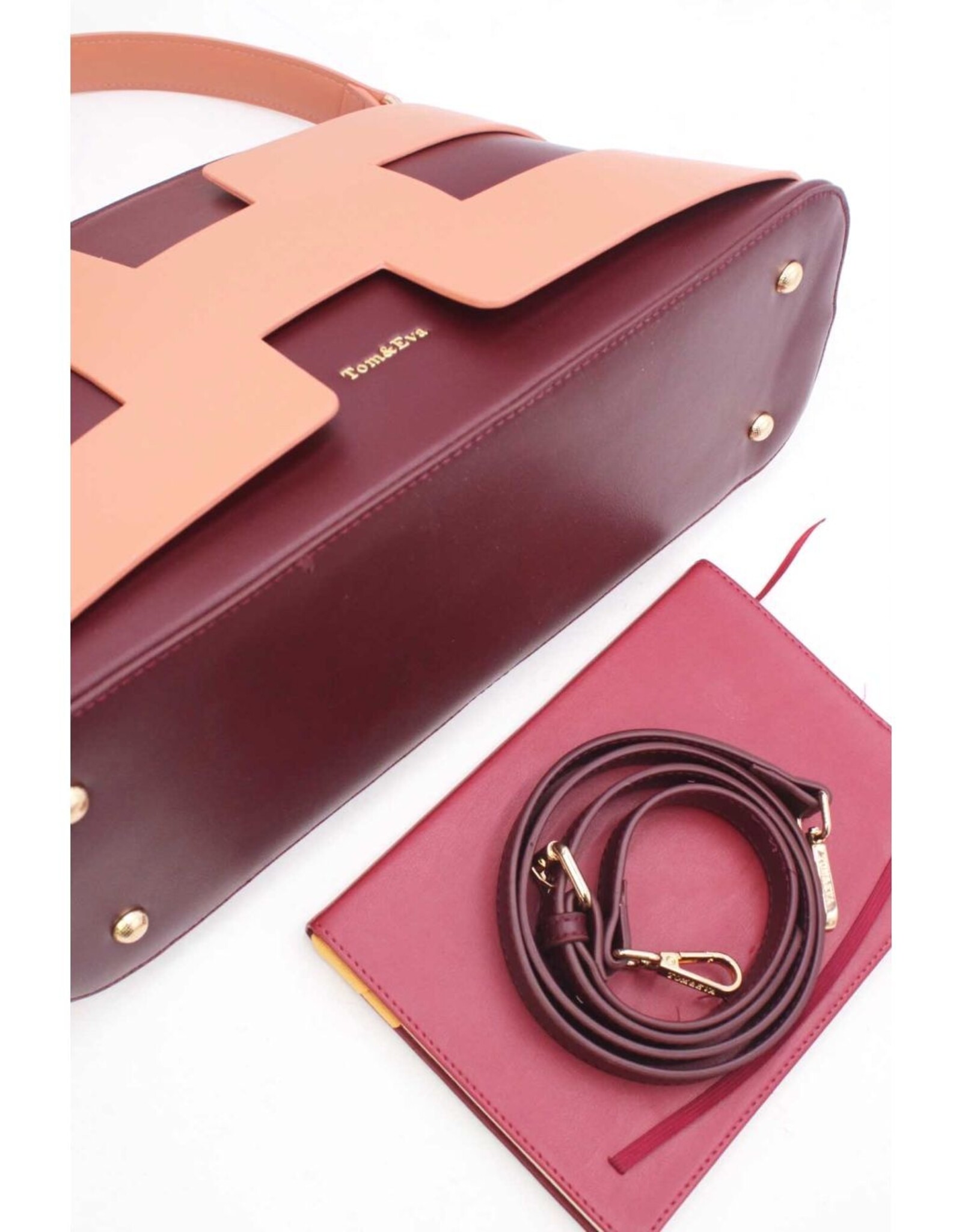 Tom & Eva Modieus - Tom & Eva Design Handtas Burgundy/Pink