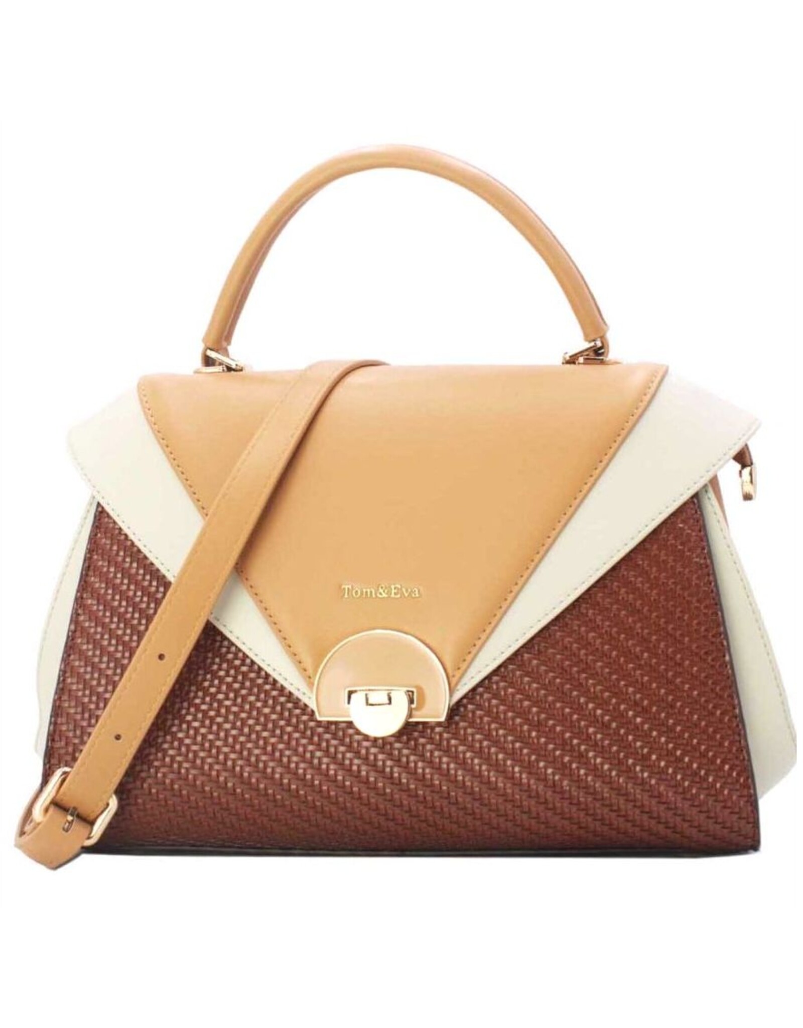 Tom & Eva Modieus - Tom & Eva Vintage Handtas Coffee/Apricot