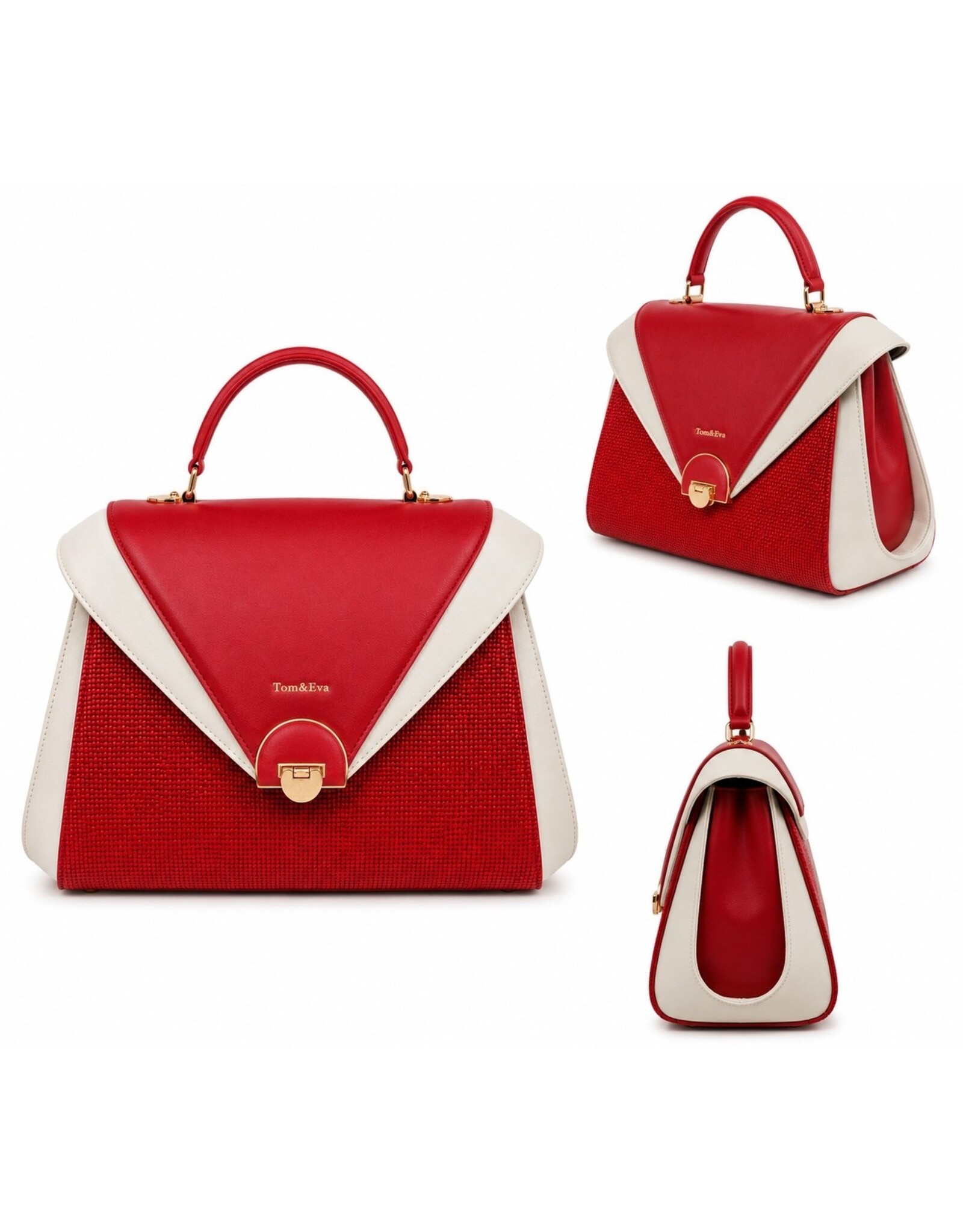 Tom & Eva Modieus - Tom & Eva Vintage Handtas Red/Wine