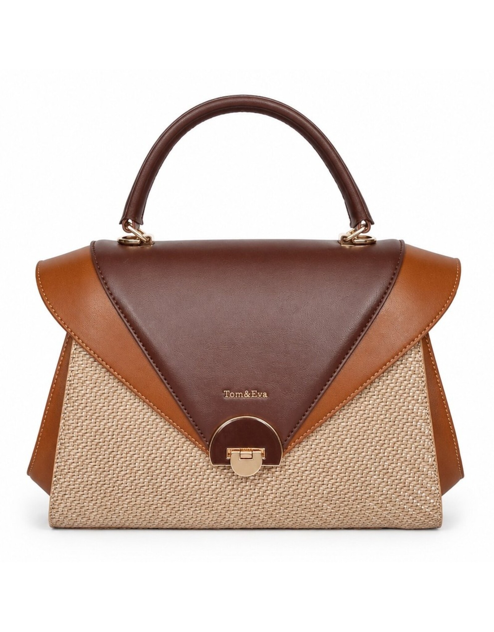 Tom & Eva Modieus - Tom & Eva Vintage Handtas Khaki/Coffee
