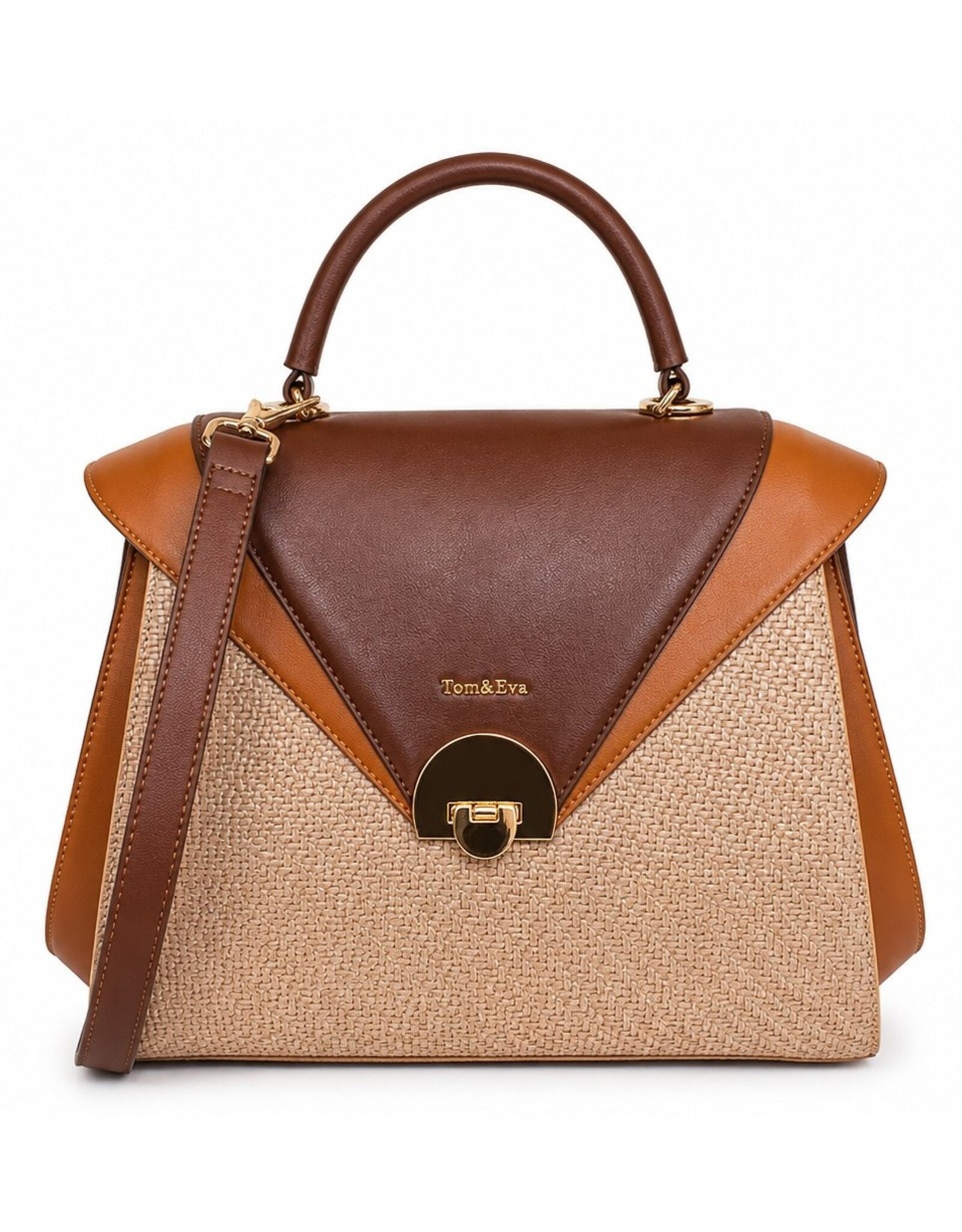 Tom & Eva Modieus - Tom & Eva Vintage Handtas Khaki/Coffee