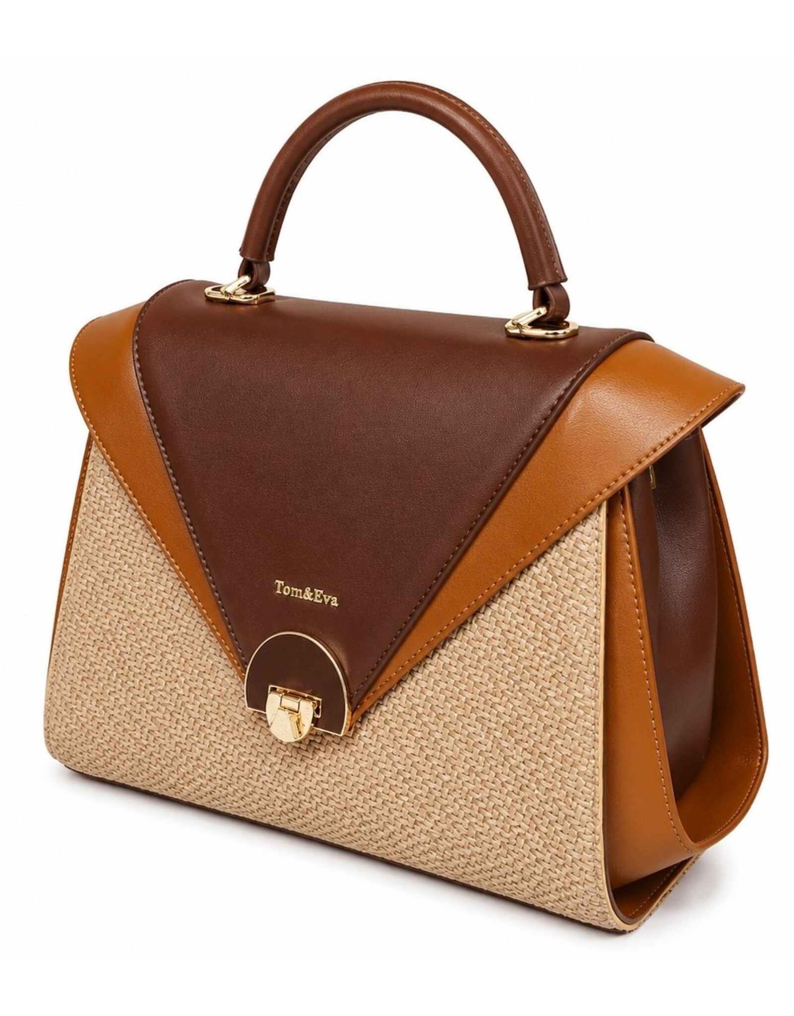 Tom & Eva Modieus - Tom & Eva Vintage Handtas Khaki/Coffee