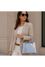 Galantry Retro tassen Vintage tassen - Praktische en Mooie Handtas L.Blauw/Wit Gallantry