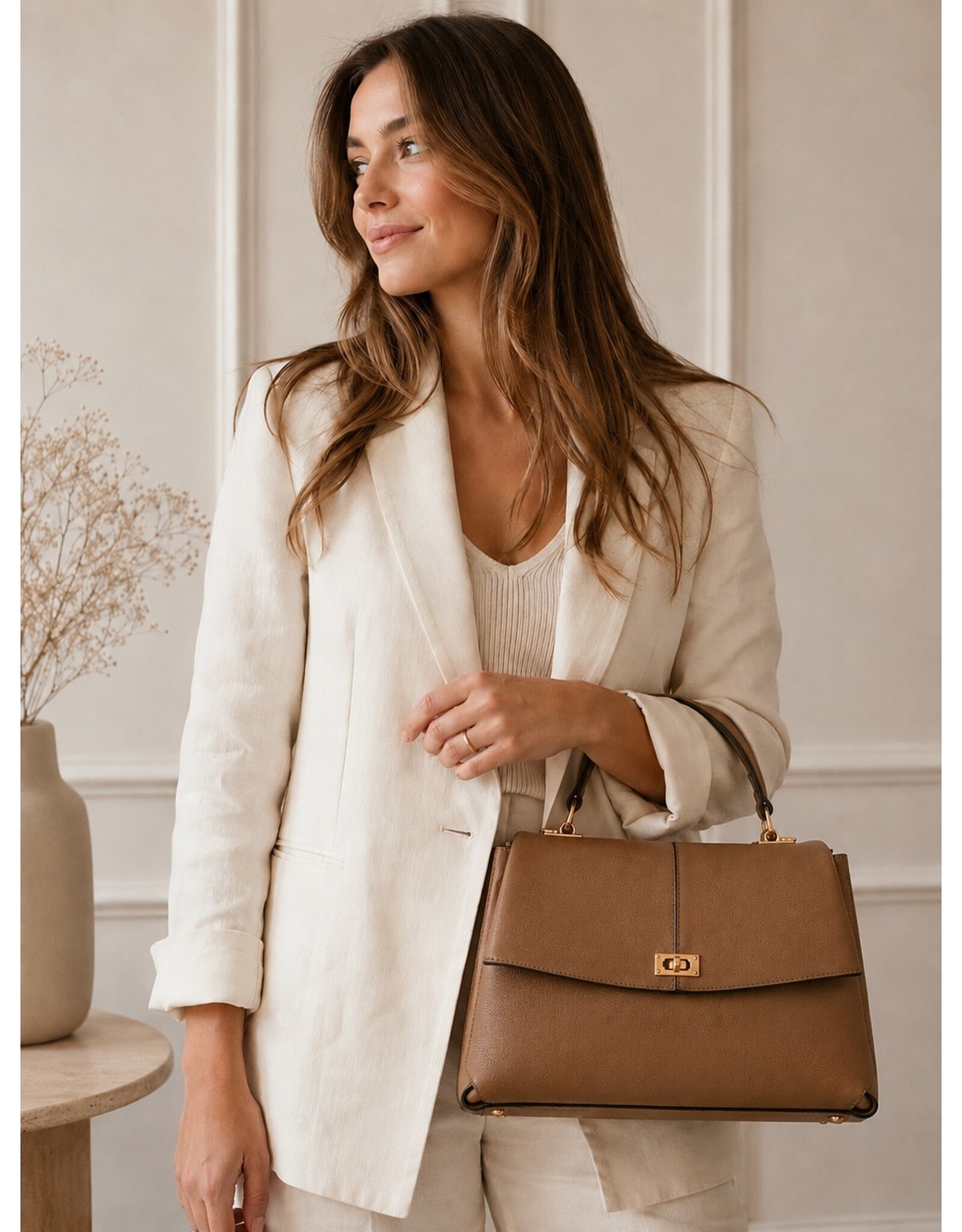 Tom & Eva Fashion bags - Tom & Eva Fashionable Handbag Taupe