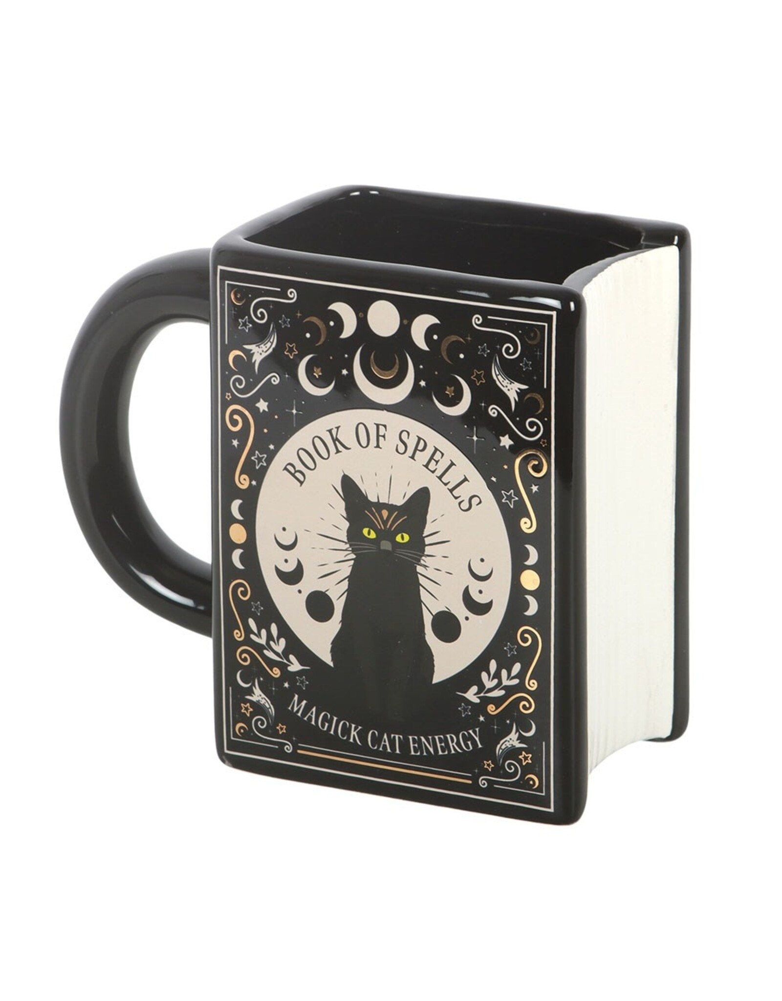 SWD Giftware & Lifestyle - Black Cat Magick Mug in the Shape of a Book