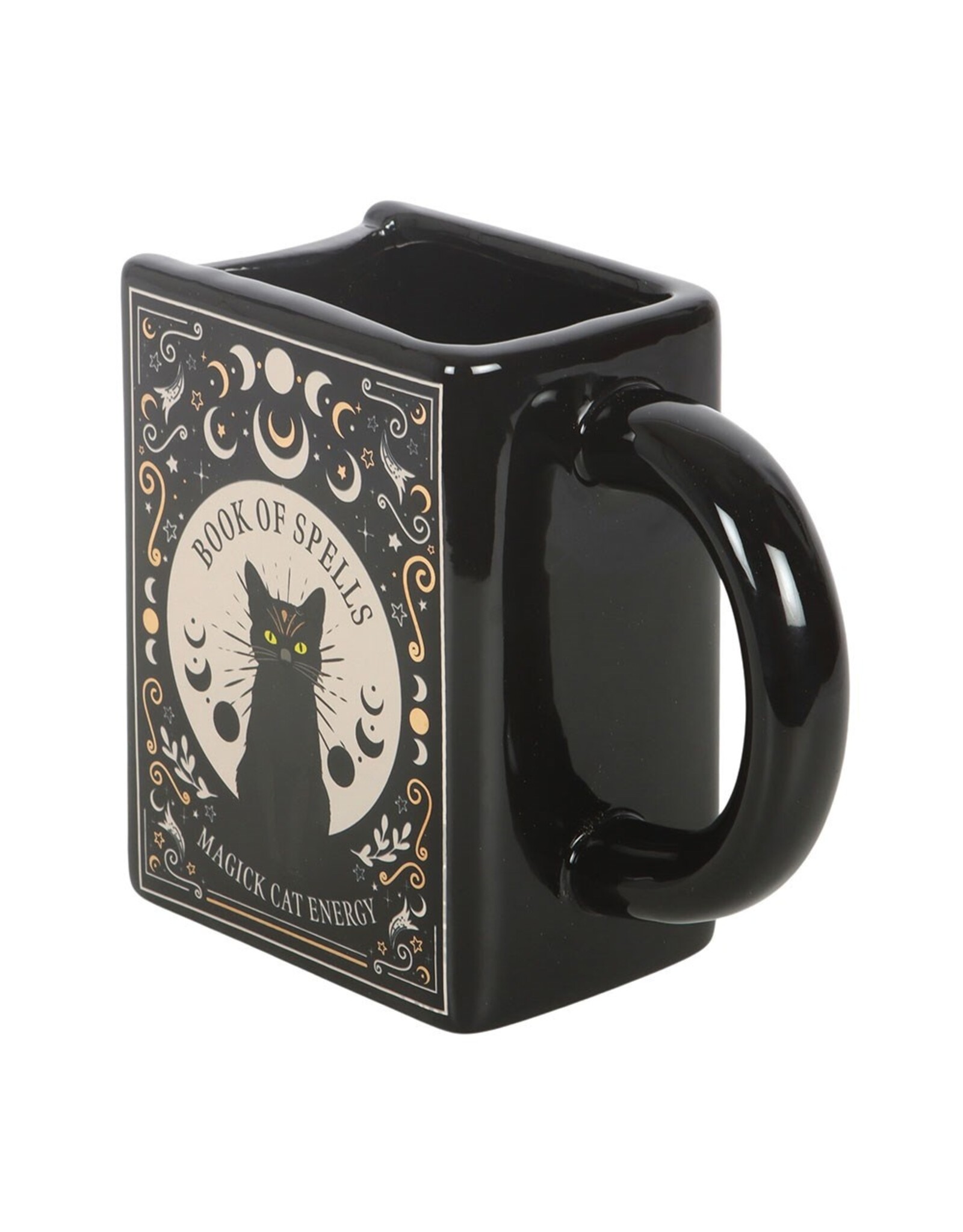 SWD Giftware & Lifestyle - Black Cat Magick Mug in the Shape of a Book