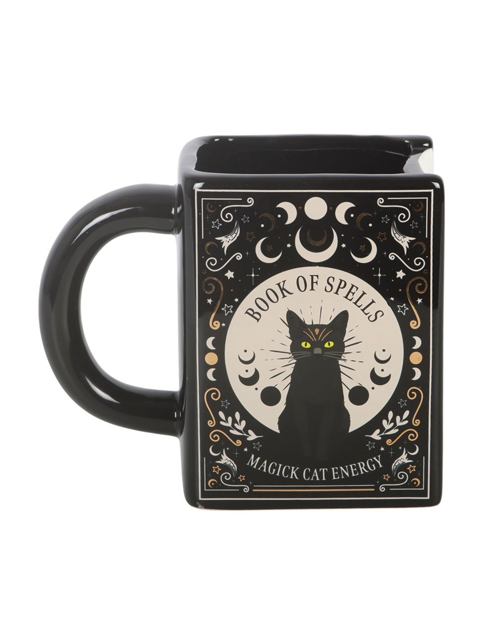 SWD Giftware & Lifestyle - Black Cat Magick Mug in the Shape of a Book