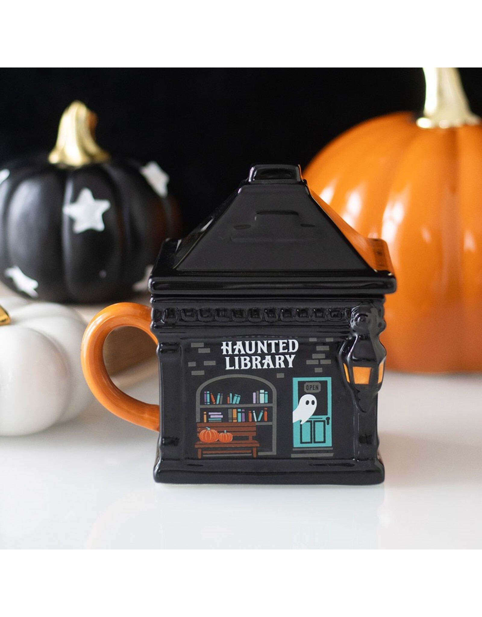 SWD Giftware & Lifestyle - “Haunted Library” Mug with Lid