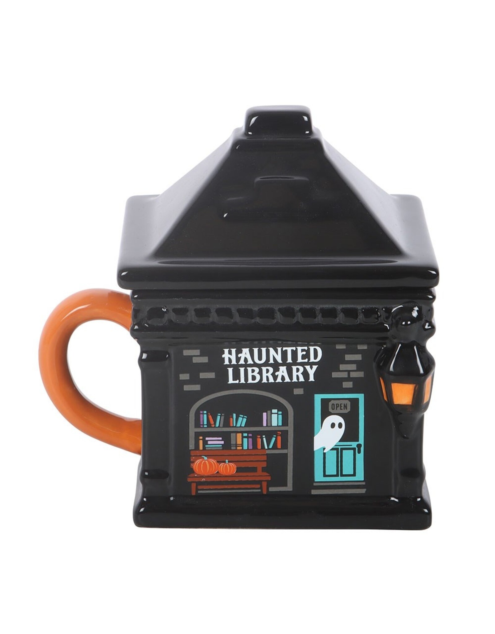 SWD Giftware & Lifestyle - Mok met Deksel “Haunted Library”