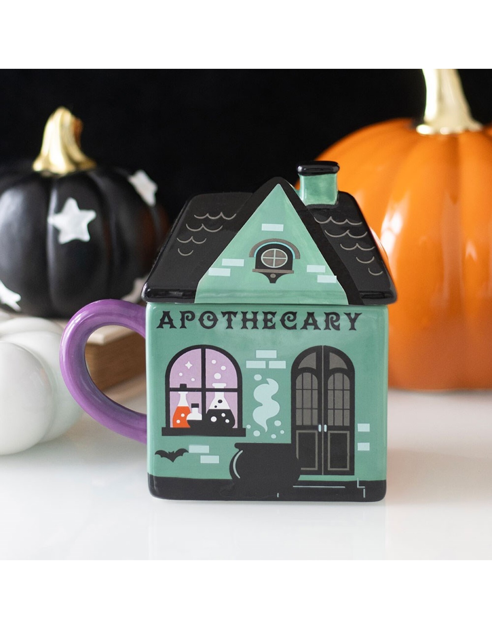 SWD Giftware & Lifestyle - Mok met Deksel Apothecary  (Apothekerswinkel)