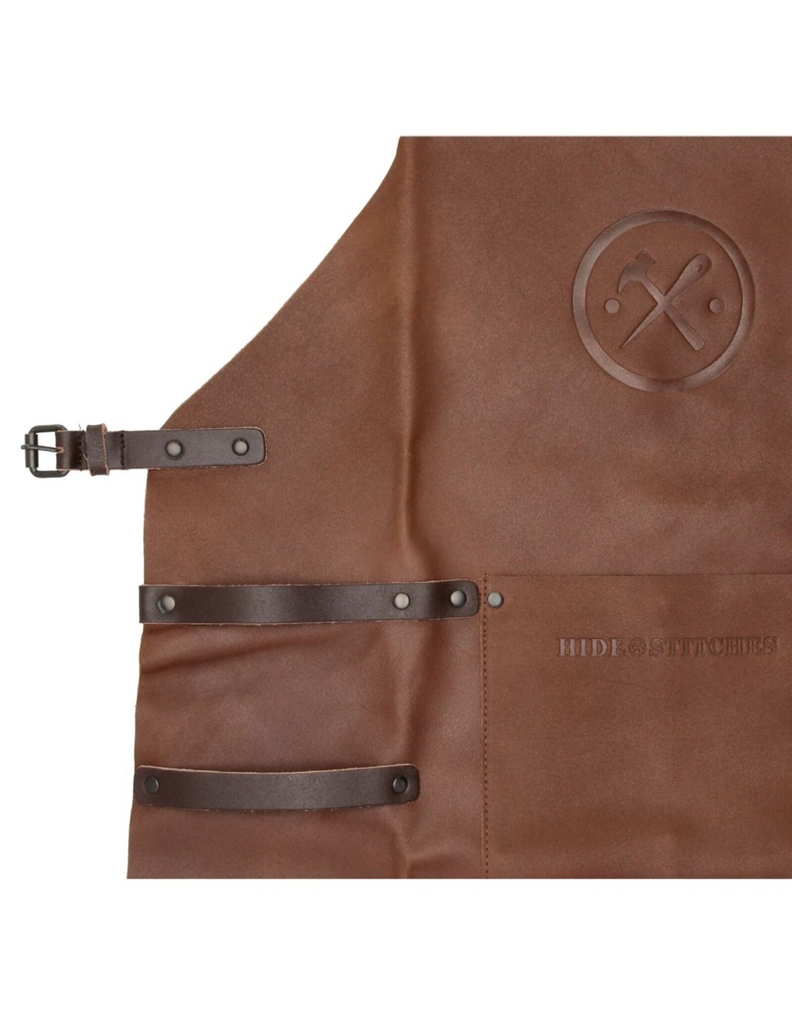 Hide & Stitches Leather belts and buckles - Leather Barbecue/Grill Apron, Leather Mitt and Tongs Set (brown)