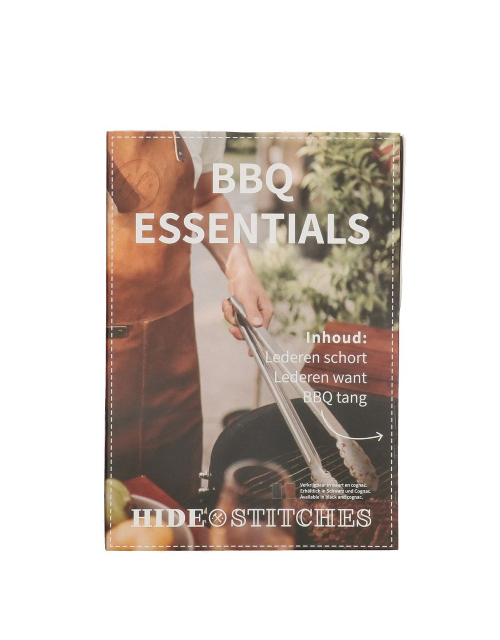 Hide & Stitches Leren riemen en buckles - Leren Barbecue/Grill Schort, Leren Want en Tang Set  (zwart)