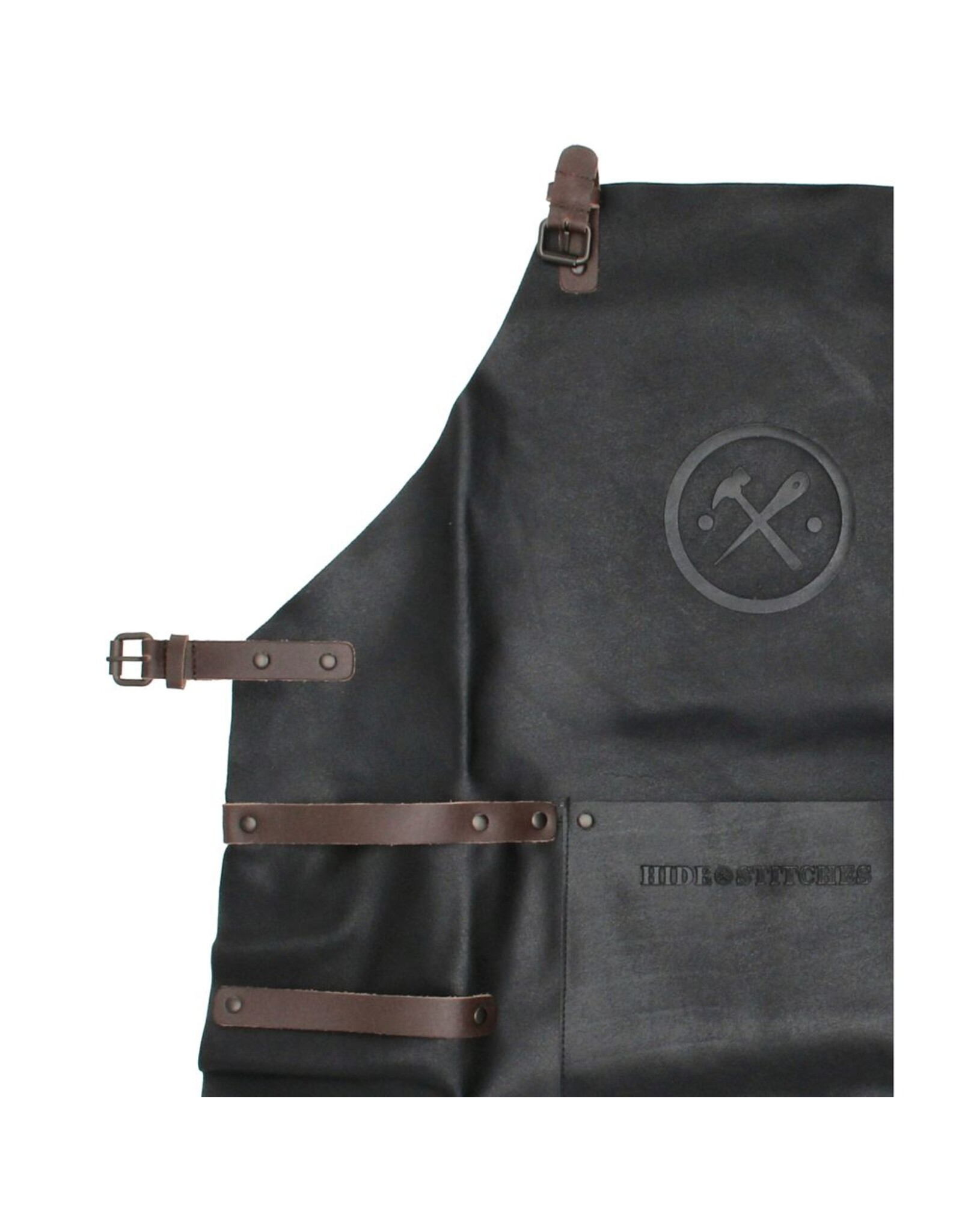 Hide & Stitches Leren riemen en buckles - Leren Barbecue/Grill Schort, Leren Want en Tang Set  (zwart)