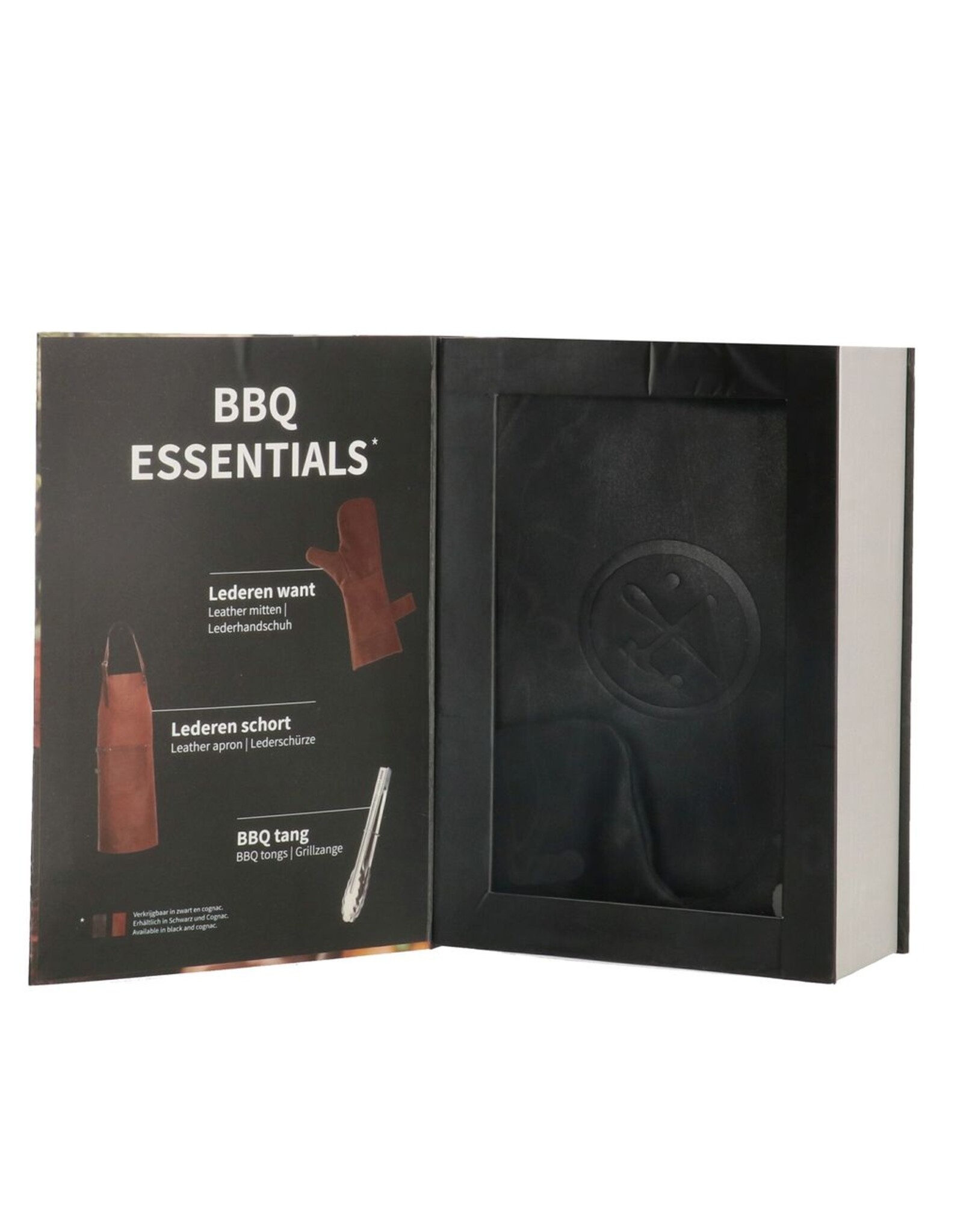 Hide & Stitches Leather belts and buckles - Leather Barbecue/Grill Apron, Leather Mitt and Tongs Set (black)
