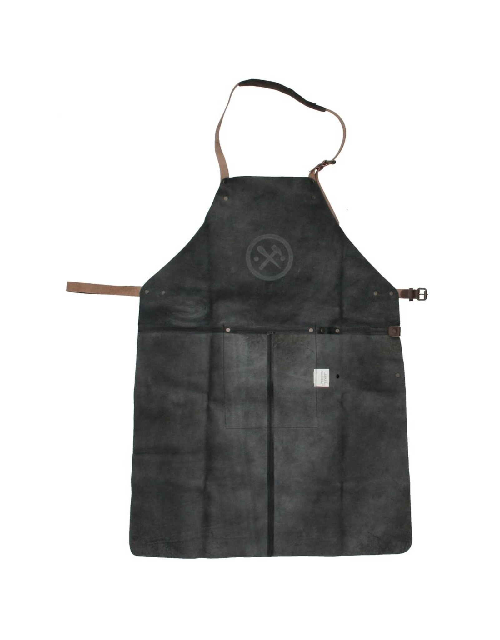 Hide & Stitches Leather belts and buckles - Leather Barbecue/Grill Apron, Leather Mitt and Tongs Set (black)