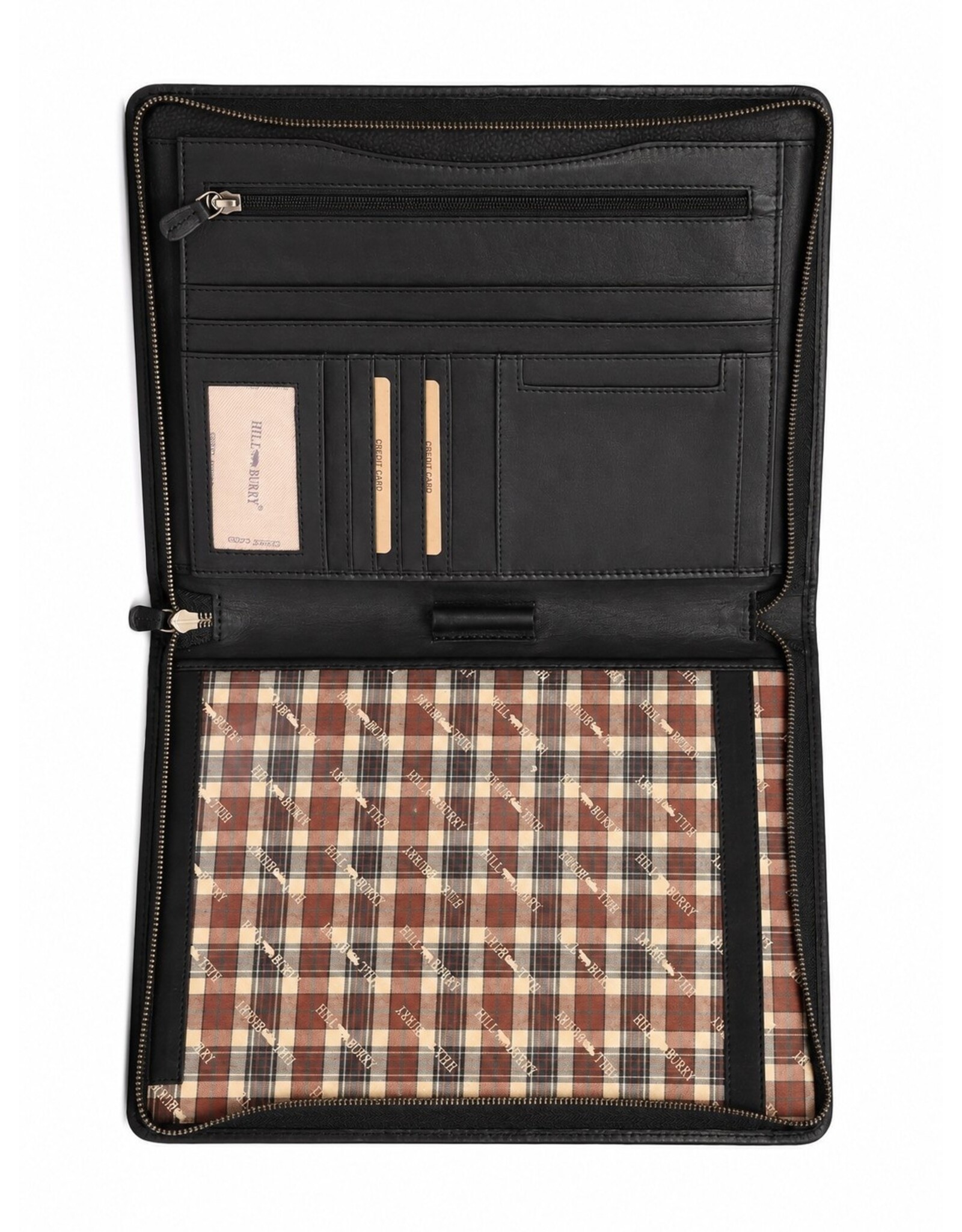 HillBurry Miscellaneous - Hillburry Writing case A4 file folder leather document organizer Black
