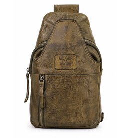 Hunters Hunters leren Crossbody tas Sling bag khaki