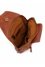 Hunters Leren tassen - Hunters leren Crossbody tas Sling bag cognac