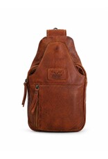 Hunters Leren tassen - Hunters leren Crossbody tas Sling bag cognac