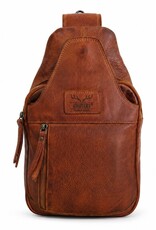 Hunters Leren tassen - Hunters leren Crossbody tas Sling bag cognac