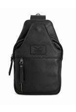 Hunters Leren tassen - Hunters leren Crossbody tas Sling bag zwart