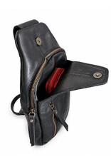 Hunters Leather bags - Hunters leather crossbody bag Sling bag black