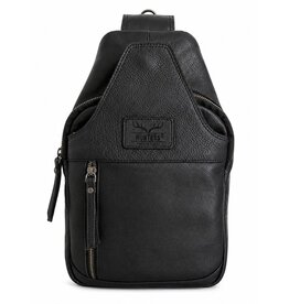 Hunters Hunters leren Crossbody tas Sling bag zwart