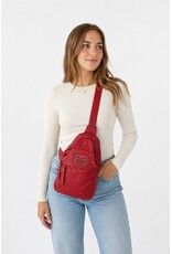 Hunters Leather bags - Hunters leather crossbody bag Sling bag red