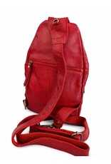 Hunters Leren tassen - Hunters leren Crossbody tas Sling bag rood